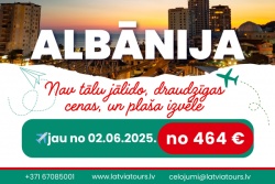 Atpūtas un ceļojumu piedāvājumi 01.03.2025 - 17.03.2025 Pārsteidzoši skaista un pieejama! Latvia Tours